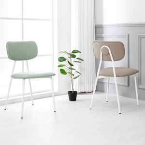 공간미가구 샌트 체어 화이트 프레임 인테리어 디자인 식탁 의자