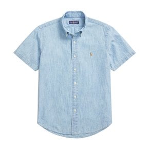 남성 클래식핏 멀티포니 데님 반팔셔츠 Chambray