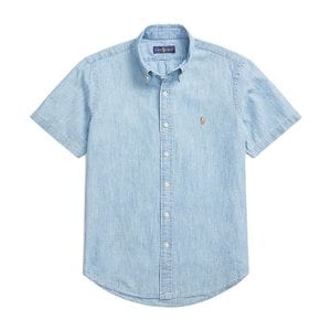 폴로 남성 클래식핏 멀티포니 데님 반팔셔츠 Chambray