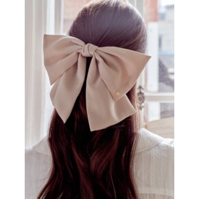 everly ribbon hairpin_beige