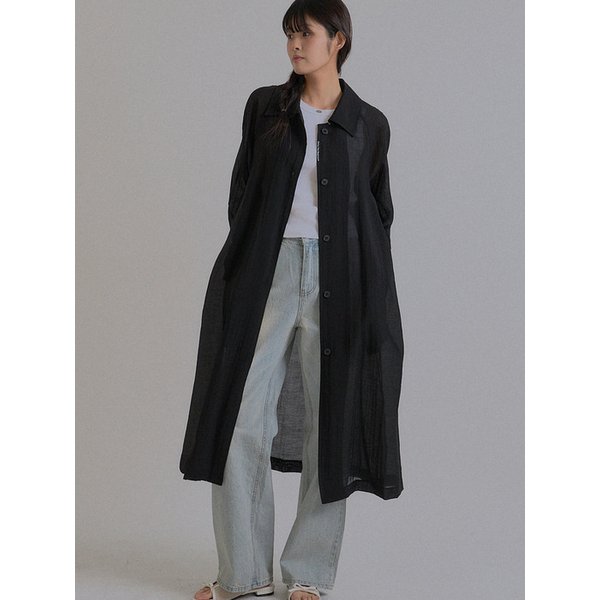 New Spring See-Through Trench Coat_Black