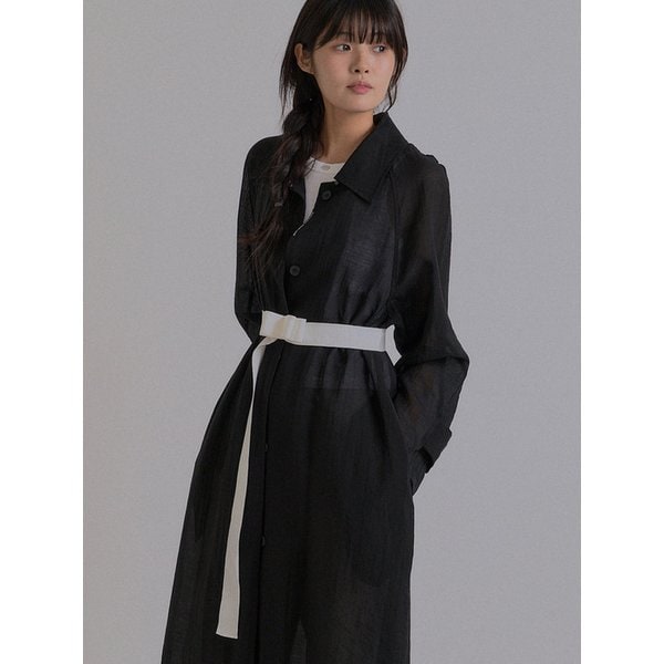 New Spring See-Through Trench Coat_Black