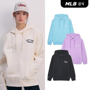 MLB [코리아공식]베이직 스몰로고 레터링 오버핏 후드티 (4 COLOR)