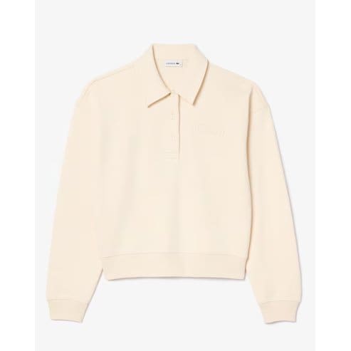 라코스테 25SS 여성  엠보 로고 폴로카라 스웻셔츠 SF0351-55G