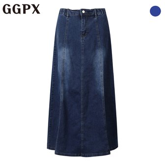 GGPX 백 밴딩 데님 맥시 스커트 (GP2SK025F)