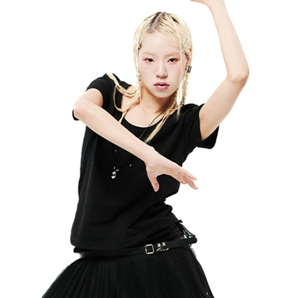 Slub Basic  U NECK T-shirt BLACK