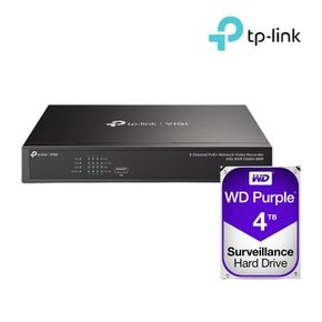 티피링크 VIGI NVR1008H-8MP+4TB HDD 8채널 POE NVR 녹화기 세트