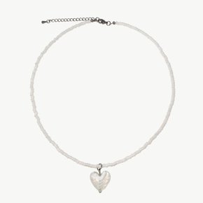 White Love Pearl Beads Necklace