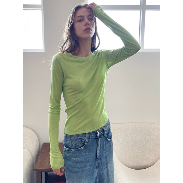 Sheer Tencel T/Shirts_Light Green