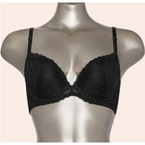 [75A~85C)블랙  컵레이스 와이어 브래지어+햄라인 팬티세트(TEWBR261BKTEWBP261BK)
