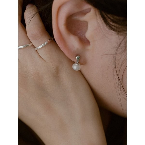 silver925 Green Pearl Drop SE406