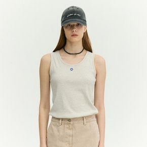 자수 로고 슬리브리스 티셔츠 EMP4WTS020