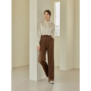 [강민경 착용] Bri three pinturk banding slacks_BRO