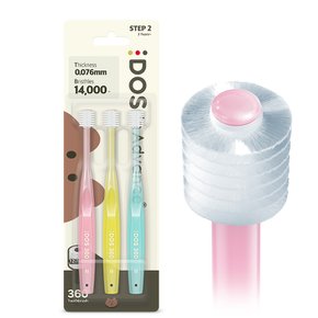 도스360 유아 아기칫솔 3개 2단계(3세~)
