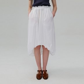 Asymmetric Balloon Skirt_WHITE