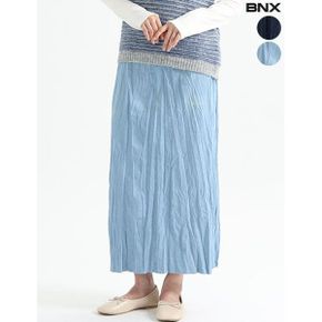 주름 데님 스커트_P317241070
