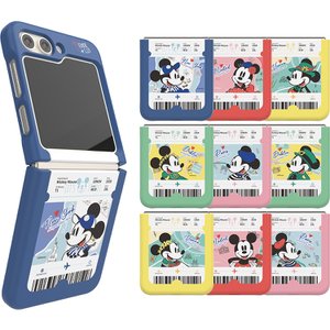  갤럭시 Z플립5 귀여운 미키 미니 디즈니 캐릭터 렛츠 트래블 디자인 슬림 하드 휴대폰 케이스