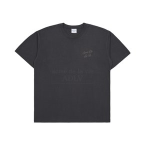 SCRIPT LOGO PRINTING SHORT SLEEVE T-SHIRT CHARCOAL - 빅 스크립트