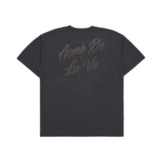 SCRIPT LOGO PRINTING SHORT SLEEVE T-SHIRT CHARCOAL - 빅 스크립트