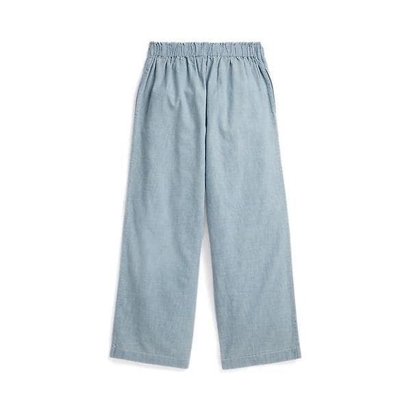 폴로 키즈 여아 7-16세 인디고 샴브레이 와이드 레그 팬츠(CWPOPNTG4G20140400)