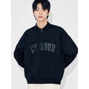 LAMOUR Matte Printing PK Sweatshirt T86 Black