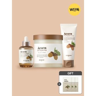 스킨푸드 [캐롯마스크팩3개 증정][단독/모공탄력패드SET] 도토리 토너 패드 60매 + 앰플 + 크림