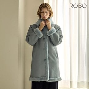 [온플] 로보 24FW 스페인 라도마社 리버시블 카라 하프 무스탕