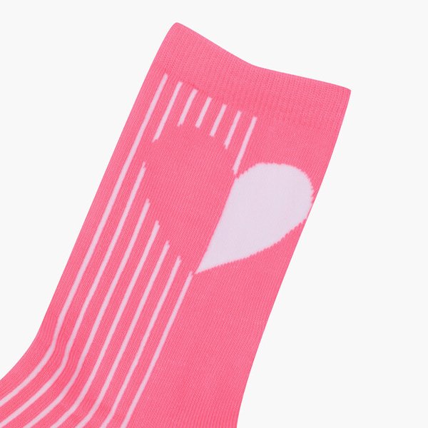 [여주점] 여성 체크패턴 자카드 미들 삭스 GQ122LSO23  PINK