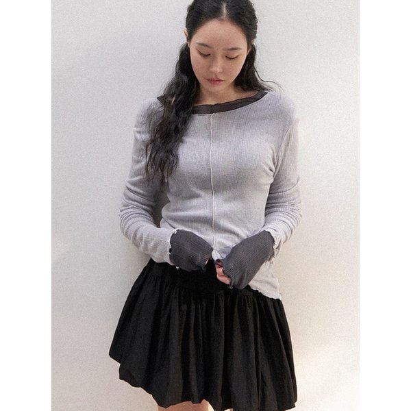 시어 웨이브 라이닝 티셔츠(퓨어그레이)