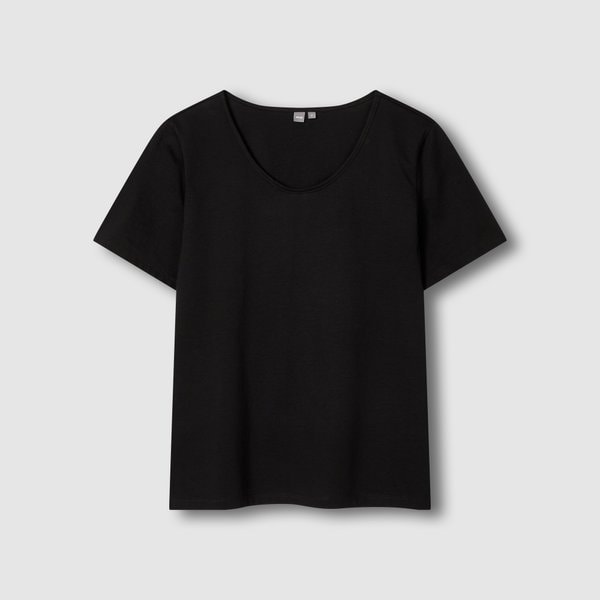 여 실켓 U넥 반팔 티셔츠 J115301005099