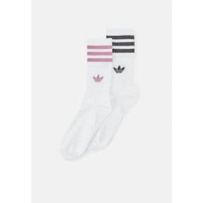 4066018 adidas MID CUT UNI 2 PACK - Socks white/bliss pink/black