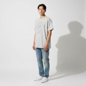 라인스톤 콜리지 릴드 핏 티셔츠(M) GRAY 270168