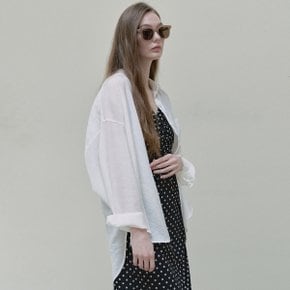 See Through Unbalance Shirt - ivory