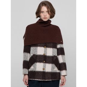 Wool stripe coat _ Brown