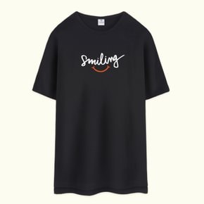 스마일링 옆트임 루즈핏 롱 반팔티 오버핏 빅사이즈 박스티 면티 티셔츠