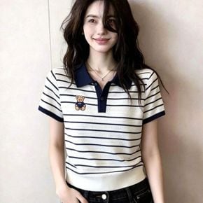 베어베어 쿨링 여름 카라 니트 탑_P429365181