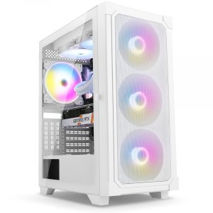  고랩 GLM140 RGB MESH 강화유리 화이트 (미들타워)