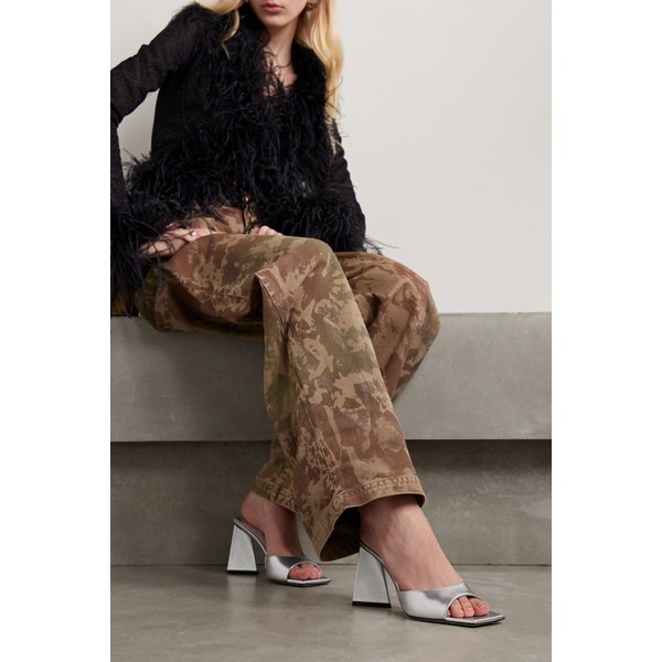 미니 데본 메탈릭 가죽 뮬 실버 1647597326299263