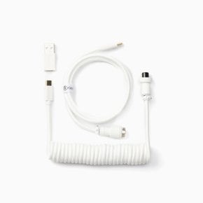 8K 파스텔 항공 케이블 코일 USB C타입 스트레이트 화이트