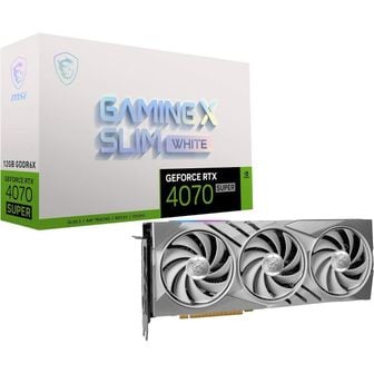  일본 MSI 그래픽카드 GeForce RTX 4070 SUPER 12G GAMING X SLIM WHITE 1723150