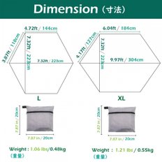 TRIWONDER 육각형 타프 그랜드 시트 방수 경량 천막 시트 캠핑매트 덕그린 XL