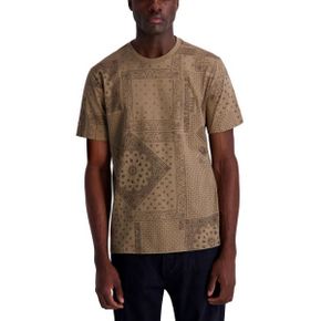 칼라거펠트 맨즈 Short-Sleeve 반다나 프린트 티셔츠 - 탄 26953977 1386693