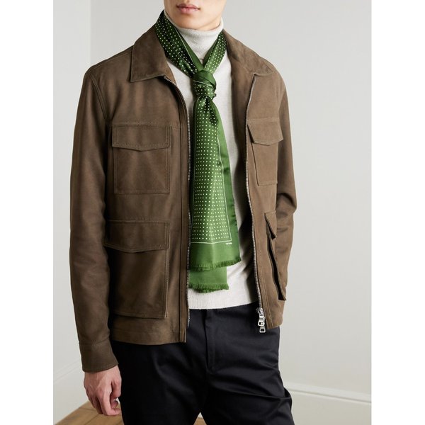 폴카 도트 실크 새틴 스카프 46376663162968644