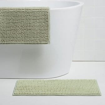 JAJU 셔닐 욕실매트 60x40cm 2개 카키그레이 J625902003448