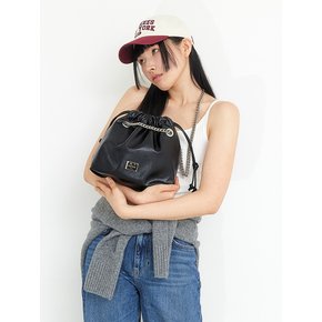 CH. MINI TRAWSTRING BAG, BLACK