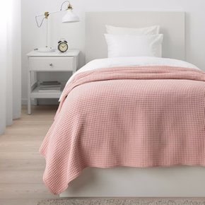 IKEA SSG_보렐드 베드스프레드 라이트핑크 150x250cm 면100%