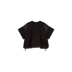 [사카이]여성 새틴 패치 슬리브 티셔츠 6414321100