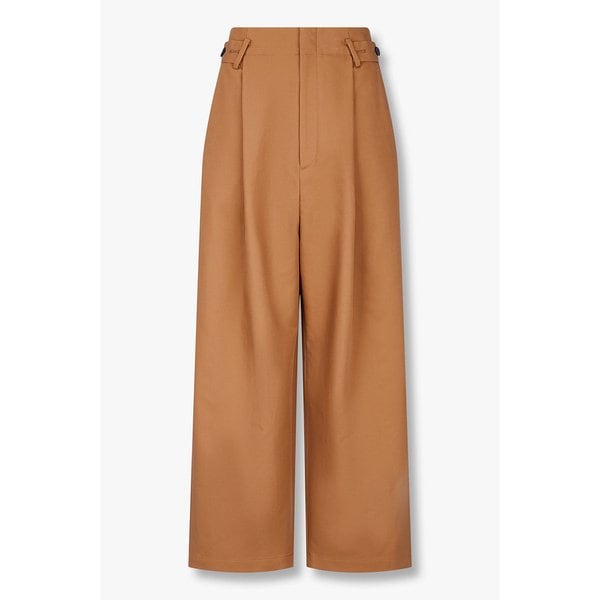 원 턱 플리츠 코튼 팬츠 EN15112009000