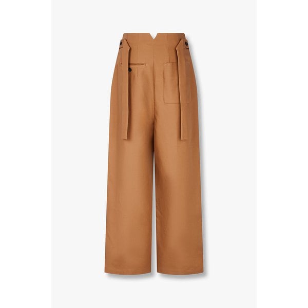 원 턱 플리츠 코튼 팬츠 EN15112009000