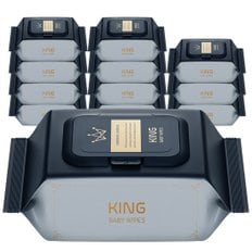  킹 더 도톰한 86gsm 골드블루 저자극 엠보싱 아기물티슈 휴대 캡형, 20매, 12팩